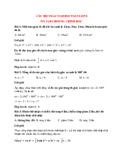 30 câu Trắc nghiệm Toán 8 Chương 2: Đa giác. Diện tích đa giác có đáp án 2023