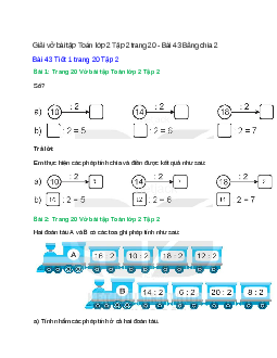 Vở bài tập Toán lớp 2 Tập 2 trang 20, 21 Bài 43: Bảng chia 2 | Kết nối tri thức