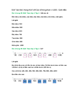 Giải SGK Toán lớp 2 Tập 2 trang 46, 47, 48 Các số trong phạm vi 1000 – Cánh diều