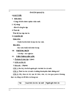 Giáo án Công Nghệ 7 Ôn tập học kì 2 (t3) mới nhất - CV5555