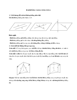 Phương pháp giải về Hai đường thẳng song song 2023 (lý thuyết và bài tập)