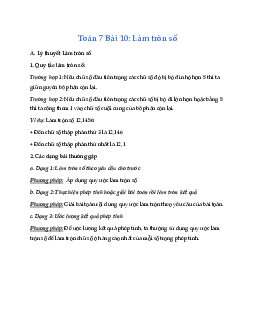 Lý thuyết Toán lớp 7 Bài 10: Làm tròn số