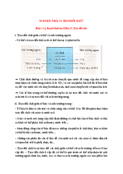 Lý thuyết Sinh học 8 Bài 31 (mới 2023 + 11 câu trắc nghiệm): Trao đổi chất