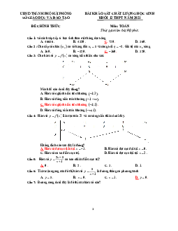 Đề khảo sát chất lượng Toán 12 THPT năm 2021 sở GD&ĐT Hải Phòng