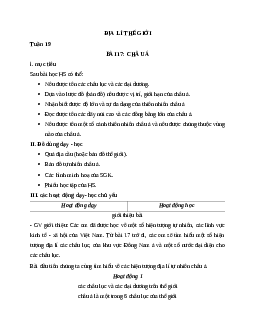 Giáo án địa lý 5 bài 17: Châu Á mới nhất