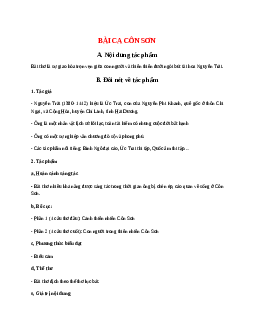 Bài ca Côn Sơn - Tác giả tác phẩm - Ngữ văn lớp 7
