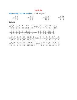 Tính rồi rút gọn: 2/7:4/5; 3/8:9/4