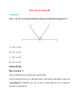 30 câu Trắc nghiệm Toán 7 Chương 3 (Kết nối tri thức) có đáp án: Góc và đường thẳng song song
