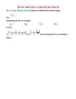 Khoanh vào chữ đặt trước câu trả lời đúng: 1/4 + 1/12 = .../3