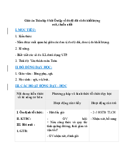 Giáo án Ôn tập về đo độ dài và đo khối lượng (2024) mới nhất - Toán lớp 5