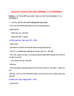 Lịch Sử 7 Bài 29 (Lý thuyết và trắc nghiệm): Ôn tập chương 5 và chương 6