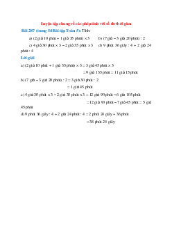 Tính: (2 giờ 10 phút + 1 giờ 35 phút) × 3; (7 giờ – 3 giờ 20 phút) : 2