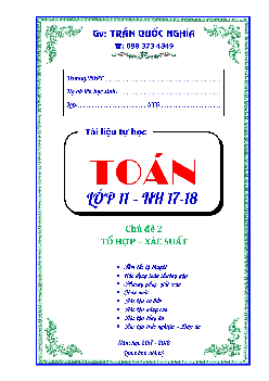 Phân dạng và bài tập chuyên đề tổ hợp – xác suất