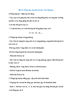 Lý thuyết Tổng hợp và phân tích lực. Cân bằng lực (Kết nối tri thức 2024) hay, chi tiết | Vật Lí 10