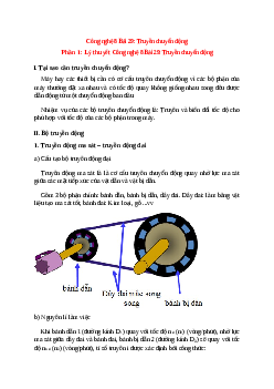 Lý thuyết Công nghệ 8 Bài 29 (mới 2023 + 10 câu trắc nghiệm): Truyền chuyển động