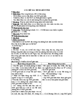 Giáo án Sinh học 9 Bài 12: Cơ chế xác định giới tính mới, chuẩn nhất