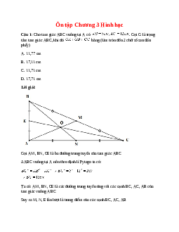 Trắc nghiệm Ôn tập Chương 3 Hình học có đáp án – Toán lớp 7