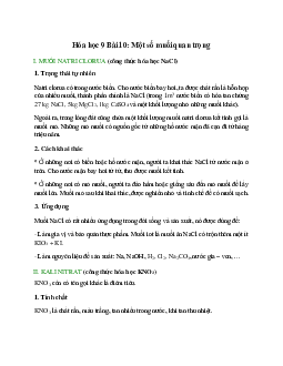 Lý thuyết Một số muối quan trọng (mới 2023 + 21 câu trắc nghiệm) hay, chi tiết – Hóa học 9