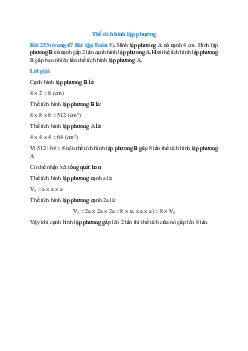 Hình lập phương A có cạnh 4 cm