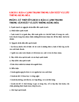 Lý thuyết GDCD 11 Bài 4 (mới 2022 + 16 câu trắc nghiệm): Cạnh tranh trong sản xuất và lưu thông hàng hóa