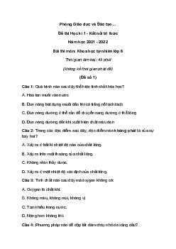 [Năm 2024] Đề thi Học kì 1 Khoa học tự nhiên lớp 6 có đáp án (3 đề) - Kết nối tri thức