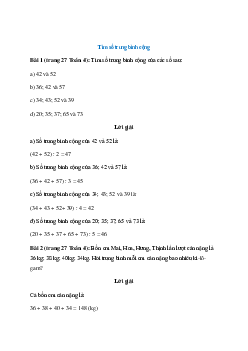 Toán lớp 4 trang 27 Tìm số trung bình cộng