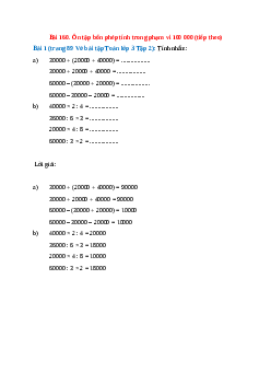 Tính nhẩm: 30000 + (20000 + 40000) = , 30000 + 20000 + 40000