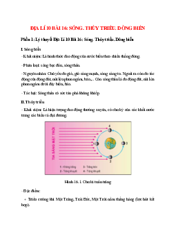 Địa Lí 10 Bài 16 (Lý thuyết và trắc nghiệm): Sóng. Thủy triều. Dòng biển