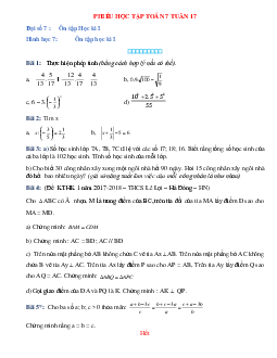 Phiếu bài tập tuần 17 - Toán 7