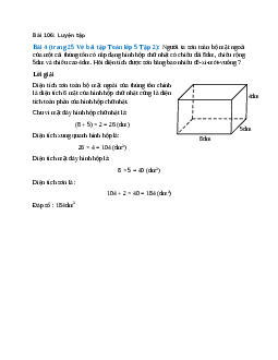 Người ta sơn toàn bộ mặt ngoài của một cái thùng tôn có nắp dạng hình hộp chữ nhật