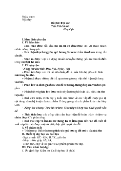 Giáo án Ngữ Văn 11: Tiết 82 Tràng giang tiết 1 mới nhất