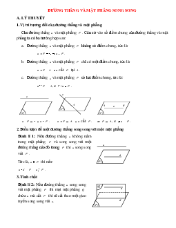 Bài tập Toán hình 11 Bài 3 có đáp án: Đường thẳng và mặt phẳng song song