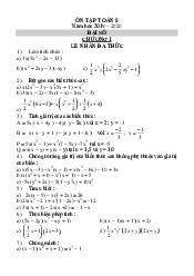 Đề cương học kì I môn Toán lớp 8
