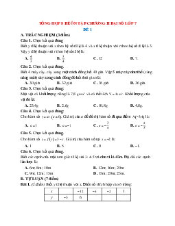 Tổng hợp 8 đề ôn tập chương 2 đại số lớp 7