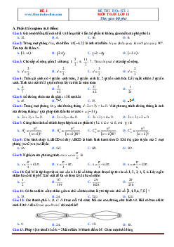 Bộ 6 đề thi Cuối kì 1 Toán lớp 11 cực hay