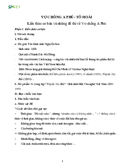 Kiến thức cơ bản và các dạng đề thi về bài Vợ chồng A Phủ - Tô Hoài Văn 12