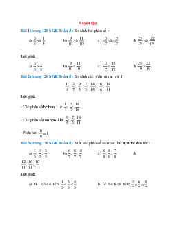 Toán lớp 4 trang 120 Luyện tập