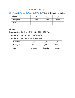 Viết số đo thích hợp vào ô trống Bài 1 trang 11 Vở bài tập Toán lớp 5
