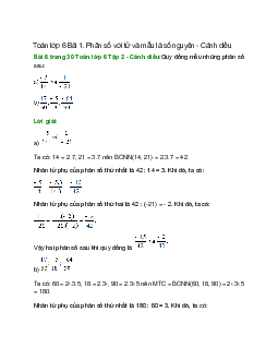 Quy đồng mẫu những phân số sau: -5/14 và 1/(-21)