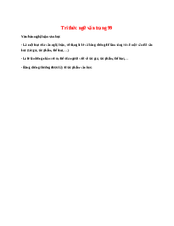 Soạn bài Tri thức ngữ văn trang 99 – ngắn nhất Kết nối tri thức