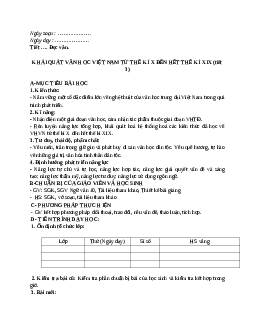 Giáo án Ngữ văn 10 tập 1 bài Khái quát văn học Việt Nam từ thế kỉ X đến hết thế kỉ XIX (tiết 3) mới nhất