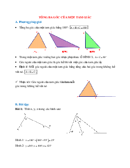 Lý thuyết, bài tập về Tổng ba góc trong một tam giác chọn lọc