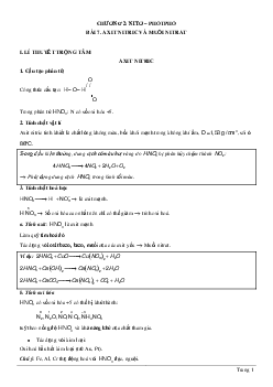 Chuyên đề Axit nitric và muối nitrat 2023 hay, chọn lọc