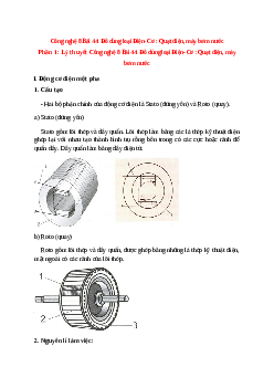 Lý thuyết Công nghệ 8 Bài 44 (mới 2023 + 10 câu trắc nghiệm): Đồ dùng loại Điện- Cơ : Quạt điện, máy bơm nước