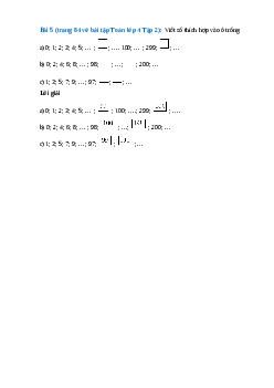 Viết số thích hợp vào ô trống: 0; 1; 2; 3; 4; 5;…;...;100