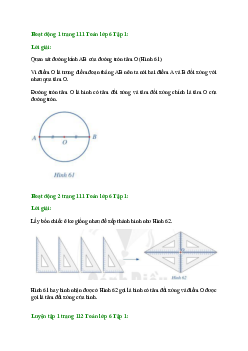 Giải SGK Toán 6 Bài 6 (Cánh diều): Hình có tâm đối xứng