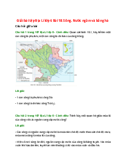 Giải SGK Địa lí 6 Bài 18 (Cánh diều): Sông. Nước ngầm và băng hà