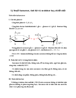 Lý thuyết Saccarozơ, tinh bột và xenlulozơ (mới 2023 + 20 câu trắc nghiệm) hay, chi tiết