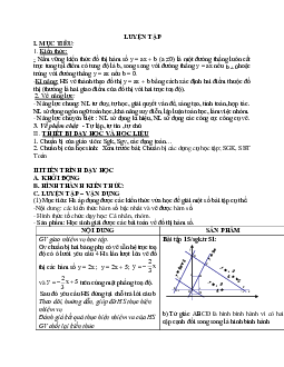 Giáo án Luyện tập Đồ thị của hàm số y = ax + b (2023) mới nhất - Toán 9