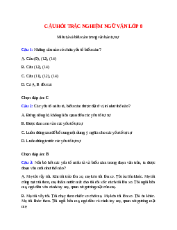 16 câu Trắc nghiệm Miêu tả và biểu cảm trong văn bản tự sự có đáp án 2023 - Ngữ văn 8